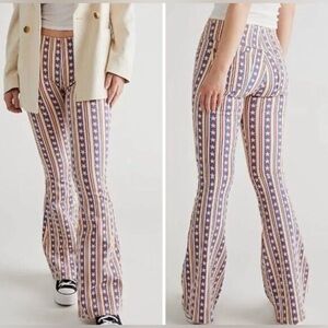 NEW Free People Penny Pull On Flare Jeans Stars And Stripes‎ Print , 28 s